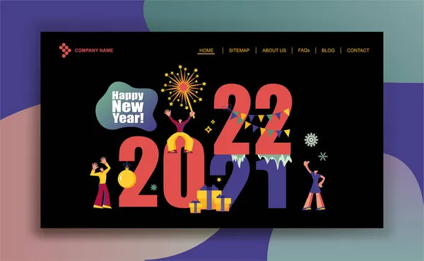 2022 Szczęśliwego Nowego Roku Modna Minimalistyczna Karta Lub Tło — Wektor stockowy
