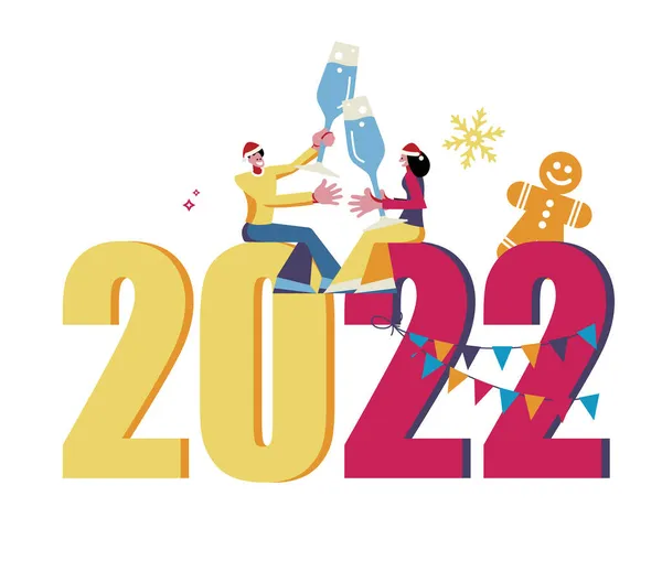 2022 Καλή Πρωτοχρονιά Μοντέρνα Και Μινιμαλιστική Κάρτα Φόντο — Διανυσματικό Αρχείο