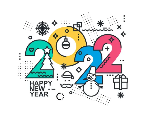 2022 Feliz Ano Novo Cartão Moderno Minimalista Fundo —  Vetores de Stock