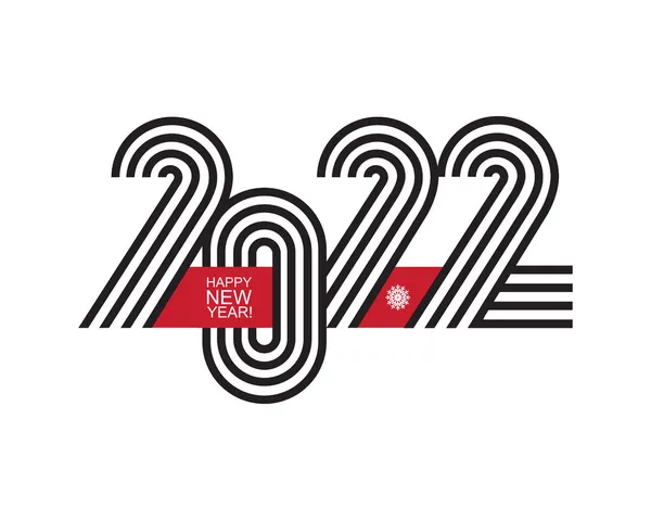 2022 Щасливий Новий Рік Модна Мінімалістична Картка Або Фон — стоковий вектор