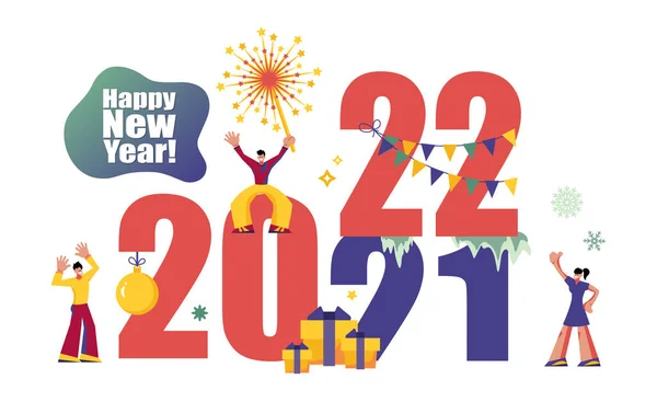 2022 Frohes Neues Jahr Trendy Und Minimalistisch Karte Oder Hintergrund — Stockvektor