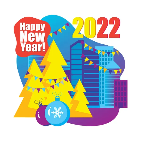 2022 Feliz Ano Novo Cartão Moderno Minimalista Fundo Ilustrações De Stock Royalty-Free