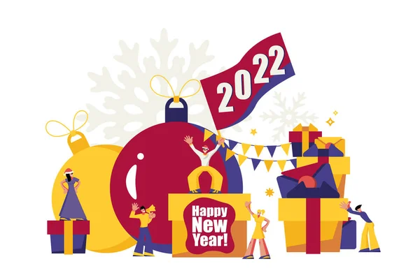 2022 Happy New Year Trendy Minimalistic Card Background Royalty Free Stock Ilustrace