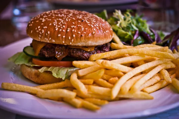 Kaas hamburger — Stockfoto