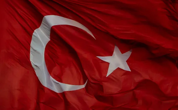 Türk Bayrağı Arkaplanı Kapat — Stok fotoğraf