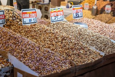 çeşitli fındık arka planı, ön görünüm
