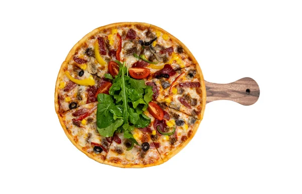 Pizza Białym Tle — Zdjęcie stockowe