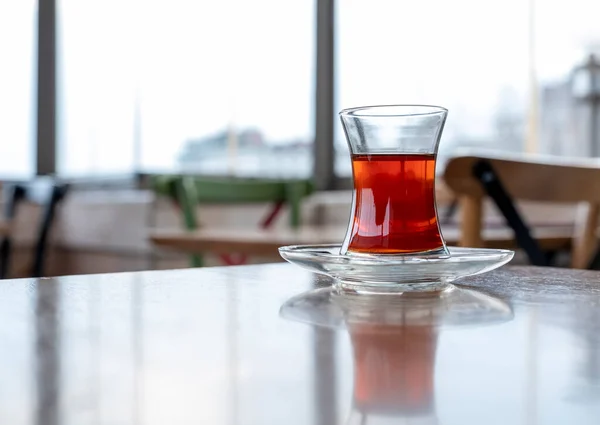 Tasse Tee Auf Holztisch — Stockfoto
