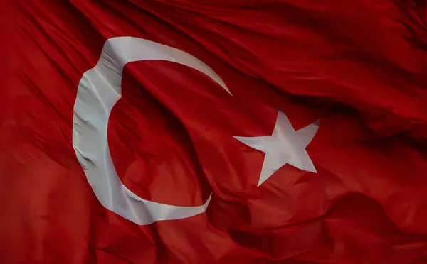 Türk Bayrağı Arkaplanı Kapat — Stok fotoğraf