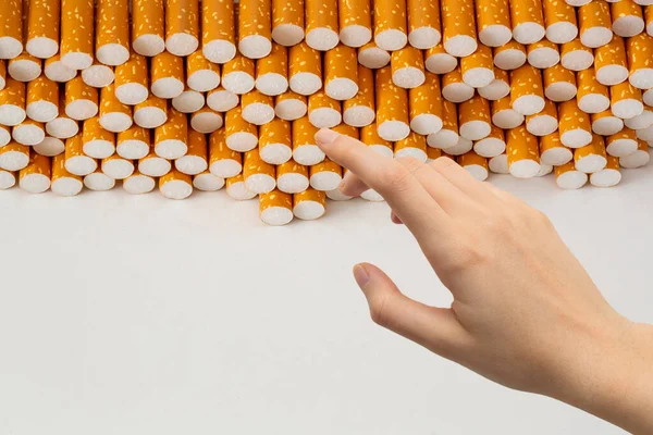 Hand Showing Cigarette Close —  Fotos de Stock