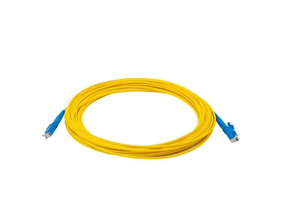 Fiber Optic Patch Cord Isolated White Background — Foto de Stock