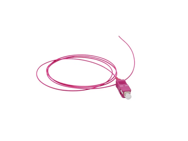 Fiber Optic Patch Cord Isolated White Background — Photo