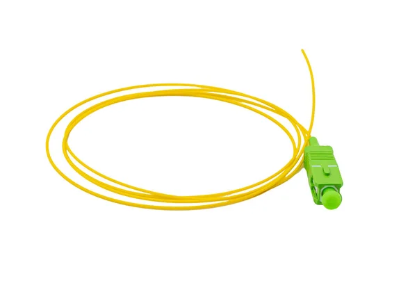 Fiber Optic Patch Cord Isolated White Background — Fotografia de Stock