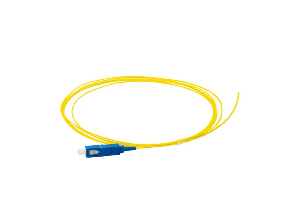 Fiber Optic Patch Cord Isolated White Background — Foto de Stock