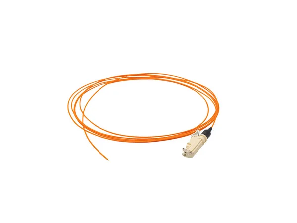 Fiber Optisk Patch Cord Isolerad Vit Bakgrund — Stockfoto
