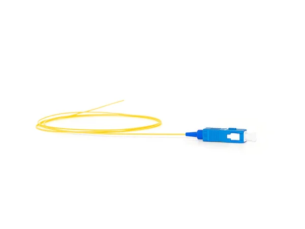 Fibra Ottica Patch Cord Sfondo Bianco Isolato — Foto Stock