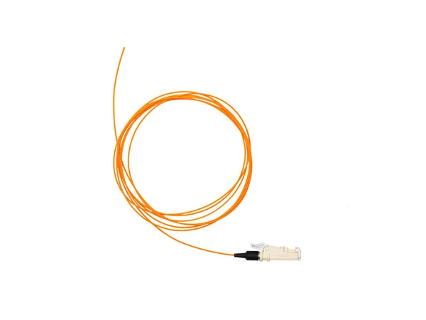 Fiber Optic Patch Cord Isolated White Background — стоковое фото
