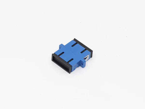 Upc Adapter Single Mode Fiber Optic Patch Cord Flange Isolated — Foto de Stock