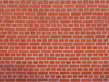Kırmızı tuğla duvar dokusu arkaplan, ön görünüm 