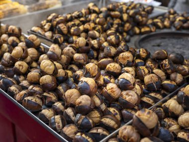 kavrulmuş kestane arkaplanı, kapat