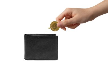 Altın tasarruf kavramı, izole edilmiş beyaz