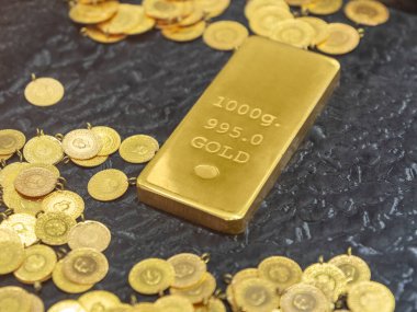 gold bullion and gold coin