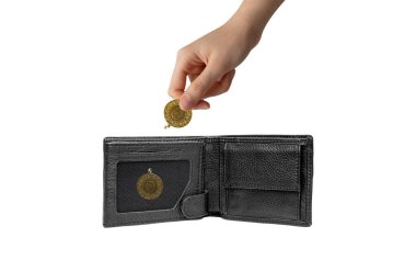 Altın tasarruf kavramı, izole edilmiş beyaz