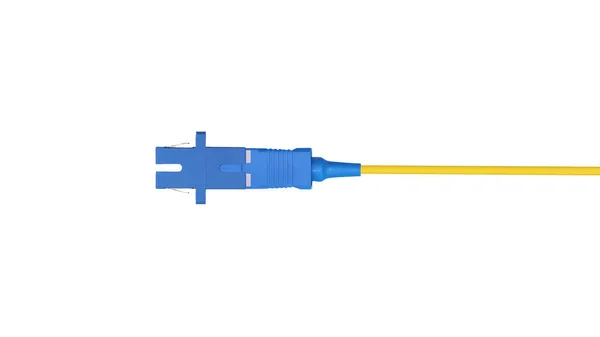 Fiber Optic Patch Cord Cable Isolated White Background — Photo