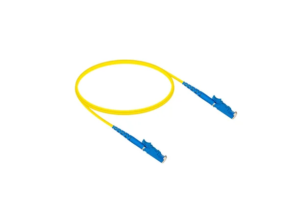 Fiber Optic Patch Cord Cable Isolated White Background — стоковое фото