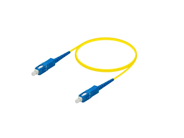 Fiber Optic Patch Cord Cable Isolated White Background — ストック写真