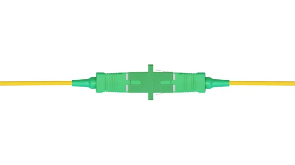 Fiber Optic Patch Cord Cable Isolated White Background — 스톡 사진