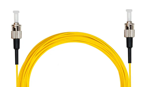 Fiber Optic Patch Cord Λευκό Φόντο — Φωτογραφία Αρχείου