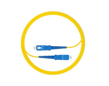 İzole edilmiş beyaz arkaplanda fiber Optik Yama Kordonu