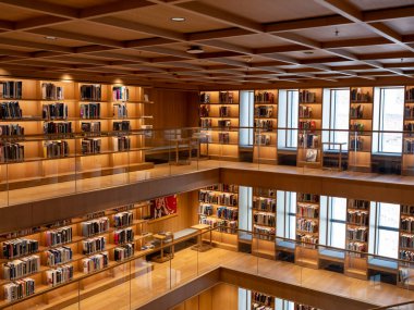 kitaplığın iç arkaplanı, ön görünüm