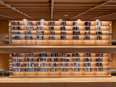 kitaplığın iç arkaplanı, ön görünüm