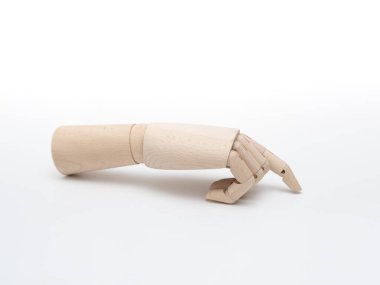 Tahta el izole arka planda, kapat