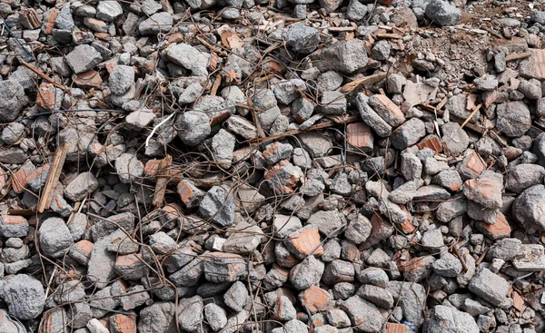 Ruined Concrete Debris Background Front View — Stock Photo, Image