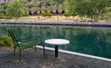 empty marble table front view