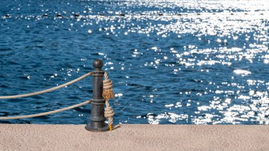 Surface of sea sparkling background, front view