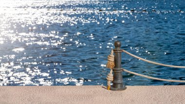 Surface of sea sparkling background, front view