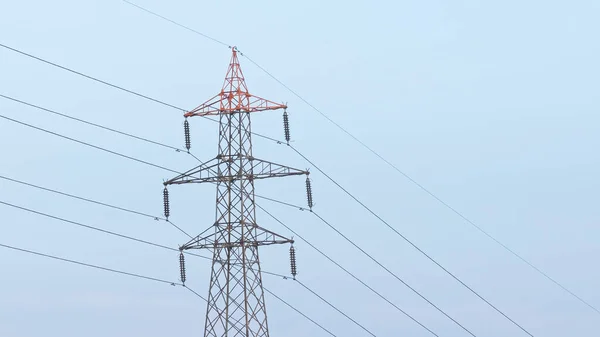 High Voltage Towers Pylon Front View — 스톡 사진