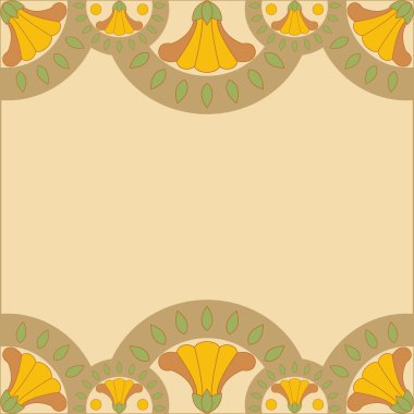 çerçeve. Mısır lotus süsleme.
