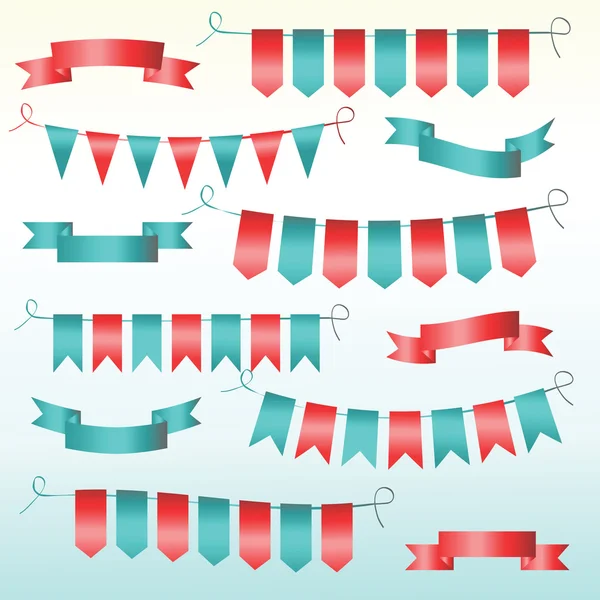 Bunting and garlands, vector illustration. — Stock Vector