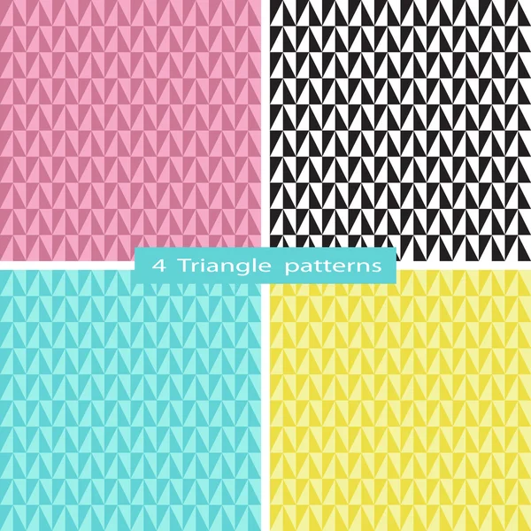 Set of triangles patterns. Vector seamless. — Stock Vector