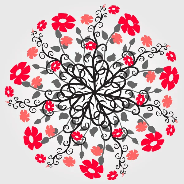 Ornamental ornamento floral redondo, padrão de vetor para o seu design . — Vetor de Stock