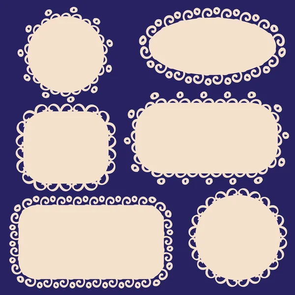 Set of vintage frames. Openwork tags, vector illustration. — Stock Vector