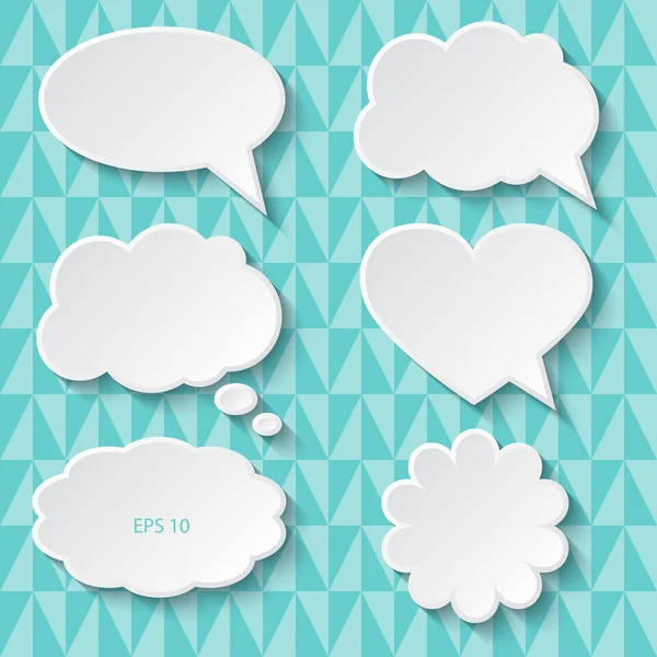 Set of paper speech bubbles, vector illustration. — Stock Vector