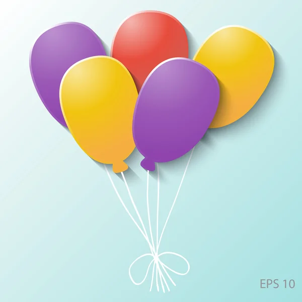 Luftballons aus farbigem Papier, Vektorillustration. — Stockvektor
