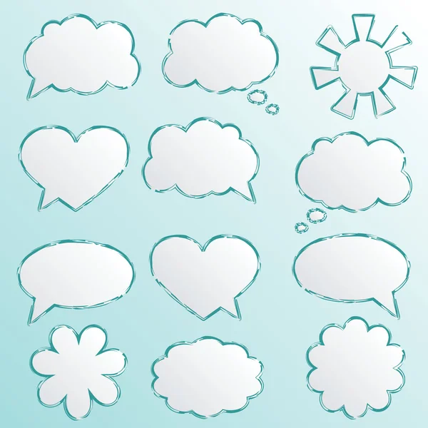 Set of speech bubbles, vector illustration. — Stock Vector