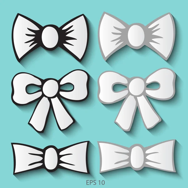 Set of bow tie. Vector illustration. — Stock Vector